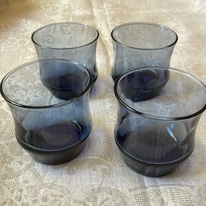 Vintage ca 1970’ Libbey Apollo Dusky Blue 3.25” Drinking Glasses set of 4